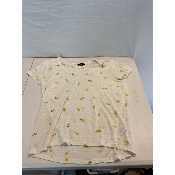 Rails White Linen Short Sleeve Lemons Tee Shirt Size XS - Picture 1 of 8